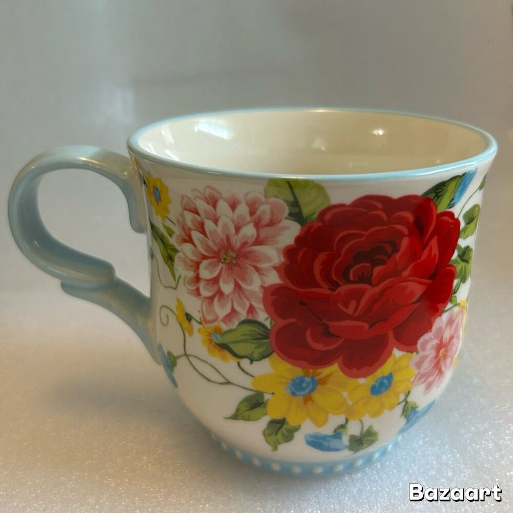 Pioneer Woman Sweet Rose 14.5 Oz Floral Mug NEW